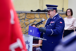 Przemówienie Komendanta Powiatowego Policji w Strzyżowie.