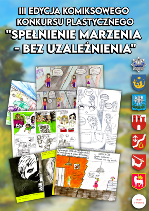 Plakat informujący o komiksie